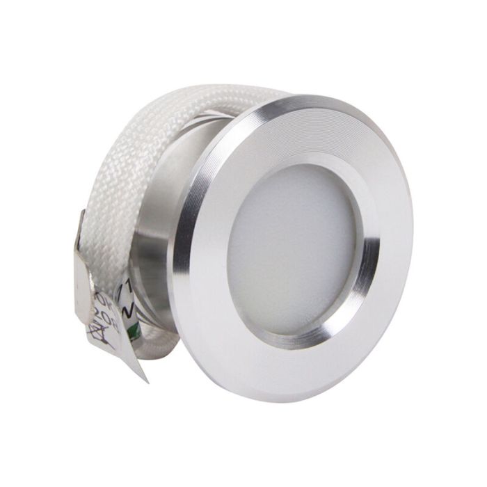 Foco empotrable mini de aluminio plateado, Philomena, 1,5W, 2700K LED, IP44