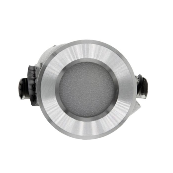 Foco empotrable mini de aluminio plateado, Philomena, 1,5W, 2700K LED, IP44