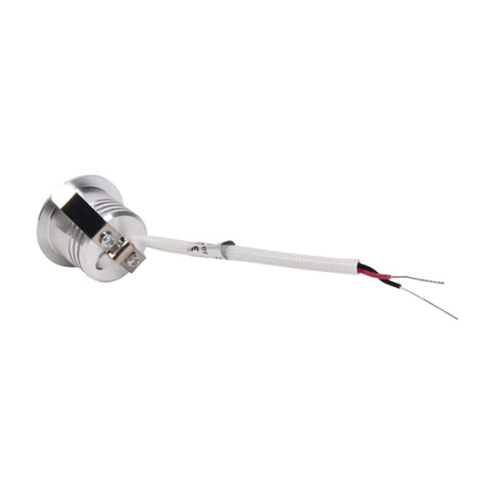 Foco empotrable mini de aluminio plateado, Philomena, 1,5W, 2700K LED, IP44