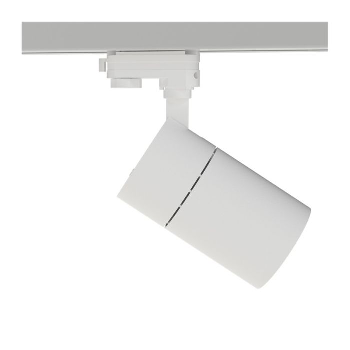 Foco de carril trifásico blanco Rozina, 10W, interruptor blanco, regulable, Pro