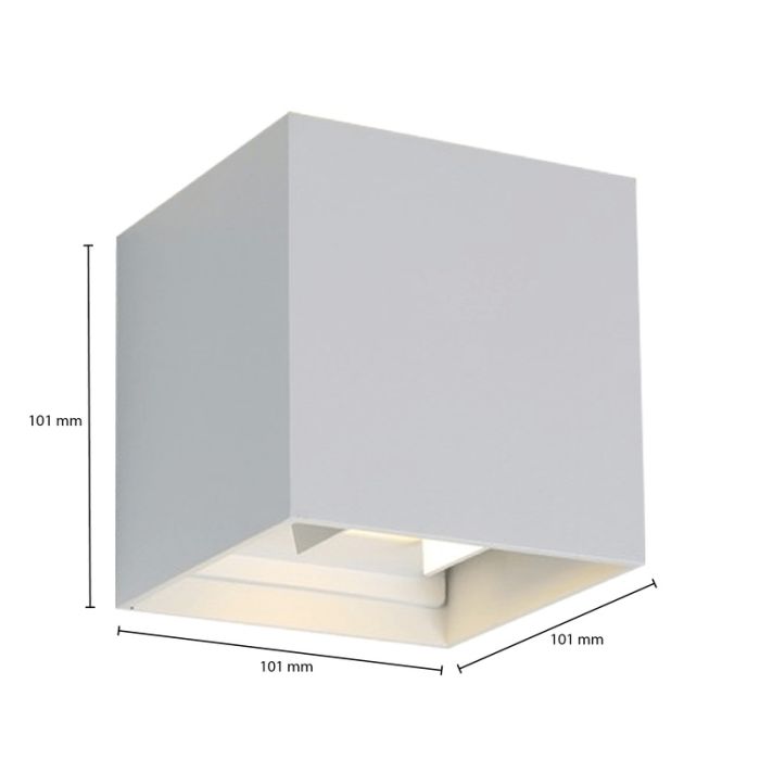 Lámpara exterior blanca de aluminio, Dion, 6W, 2700K LED, IP65