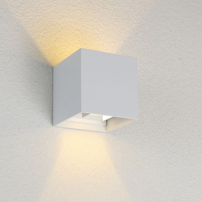Lámpara exterior blanca de aluminio, Dion, 6W, 2700K LED, IP65
