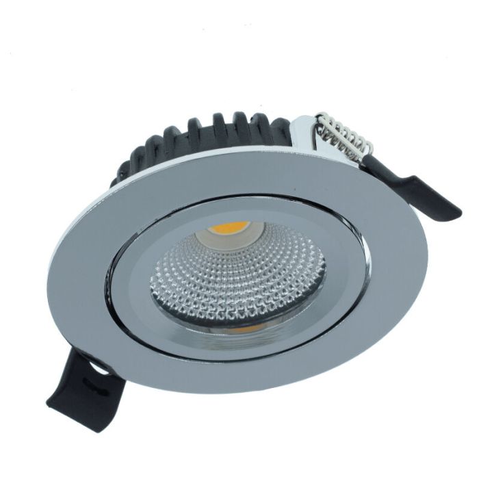 Foco empotrable cromado con 12V transformador, Wimke, 5W, 2700K LED, IP44