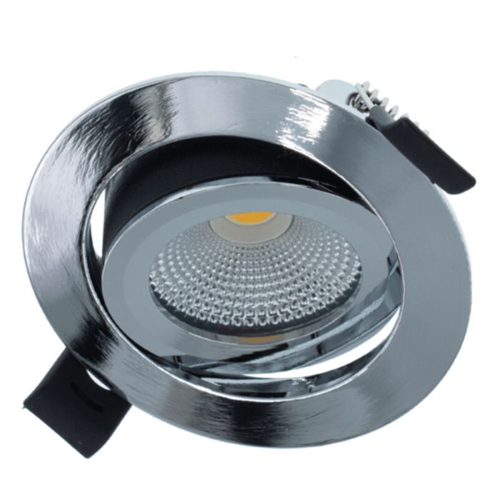 Foco empotrable cromado con 12V transformador, Wimke, 5W, 2700K LED, IP44