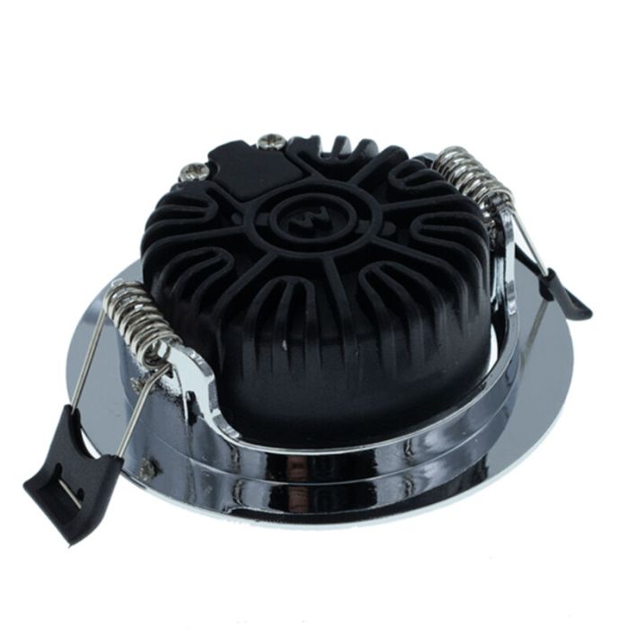 Foco empotrable cromado con 12V transformador, Wimke, 5W, 2700K LED, IP44