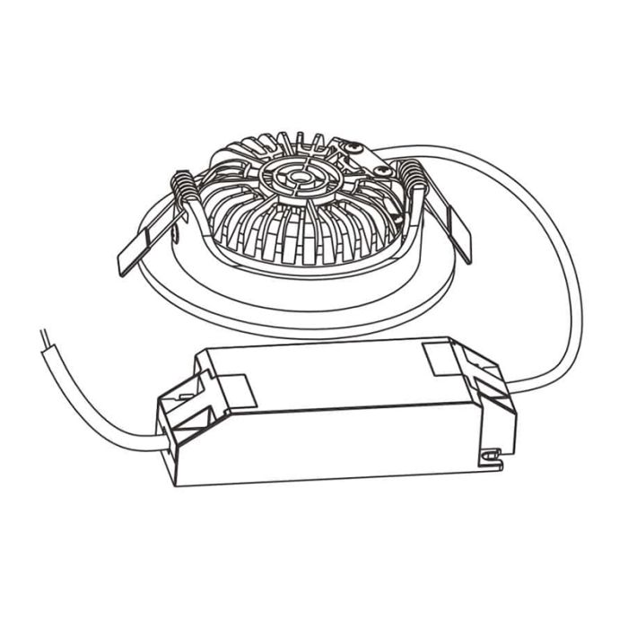Foco empotrable cromado con 12V transformador, Wimke, 5W, 2700K LED, IP44