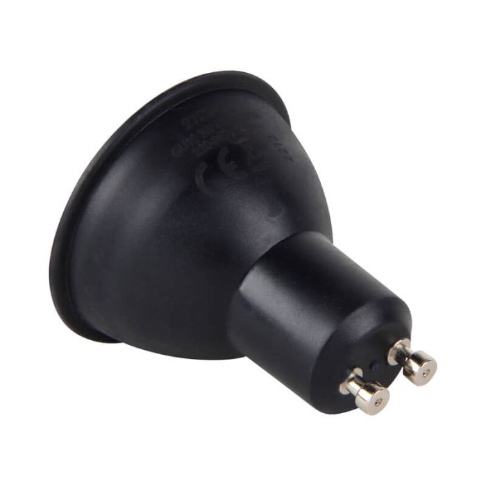 Bombilla LED GU10 regulable Antonie, negro, 7W, 2700K