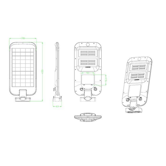 LED alumbrado público solar Amsterdam, 18 Watt, 4000K, 2 años de garantía