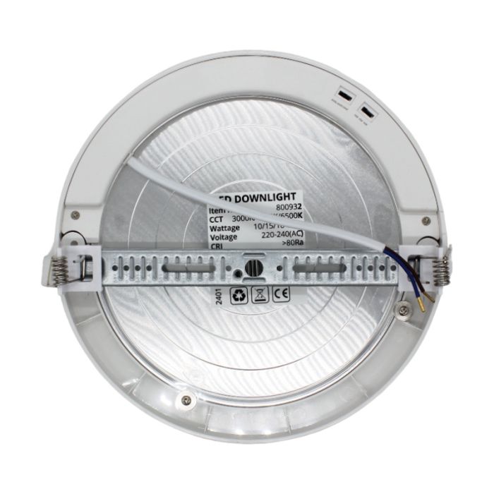 Downlight LED empotrable/superficie, Okno, 10W/15W/18W, interruptor blanco, IP22