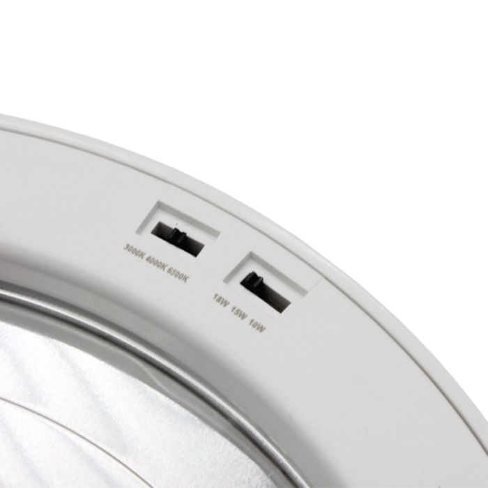Downlight LED empotrable/superficie, Okno, 10W/15W/18W, interruptor blanco, IP22