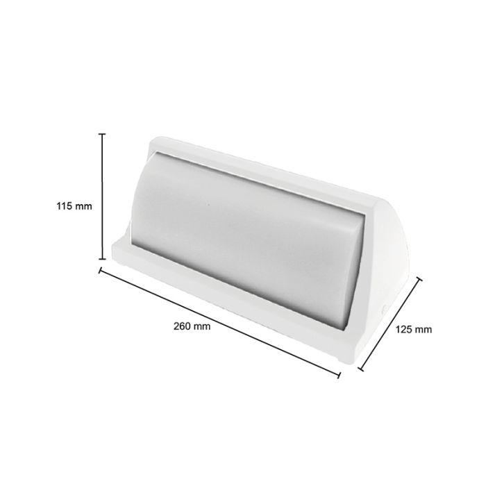 Lámpara exterior blanca de aluminio, Rajko, 12W, 3000K LED, IP54