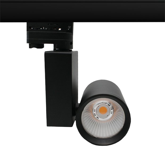 Foco de carril trifásico negro Deena, 18W, 3000K, Pro