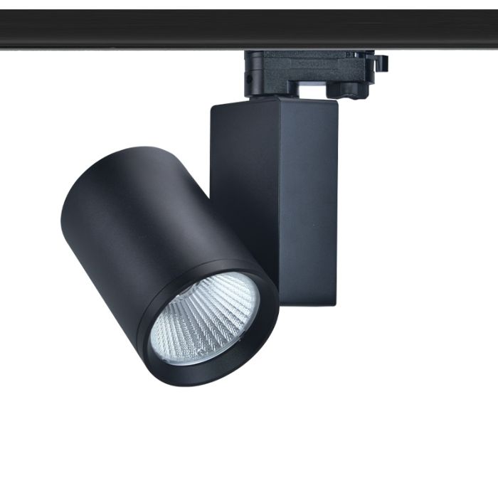 Foco de carril trifásico negro Deena, 18W, 3000K, Pro