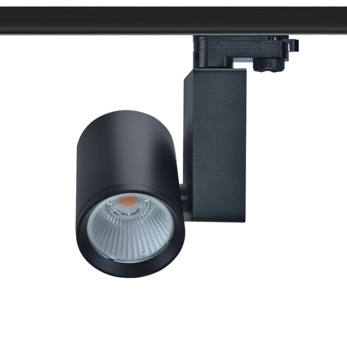 Foco de carril trifásico negro Deena, 18W, 3000K, Pro