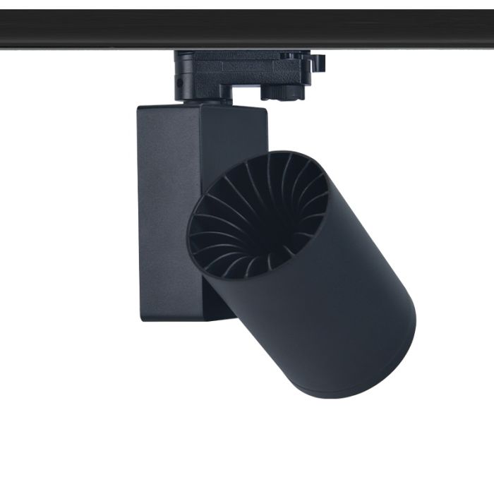 Foco de carril trifásico negro Deena, 18W, 3000K, Pro