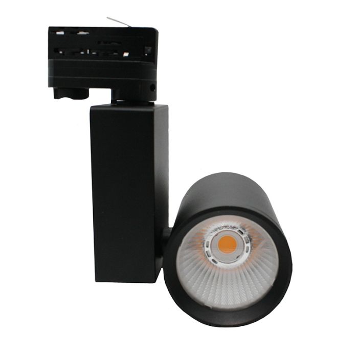 Foco de carril trifásico negro Deena, 18W, 3000K, Pro