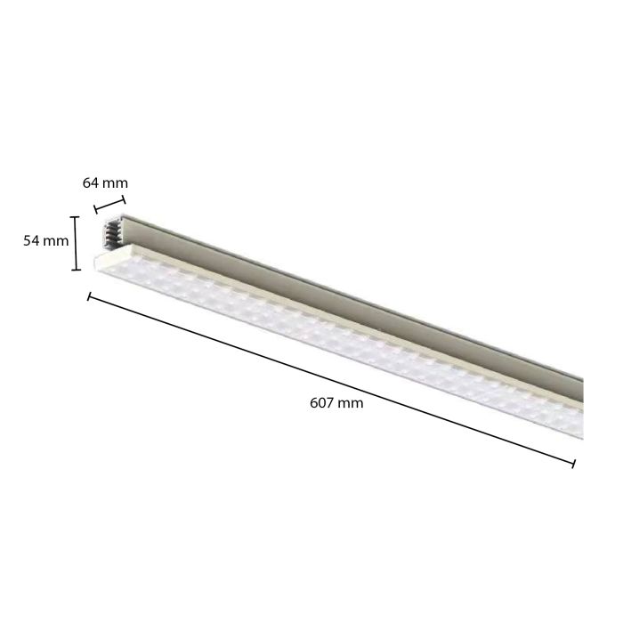 Luminaria sobre carril trifásica blanca Tora, 27W, 4000K, 60 cm, Pro