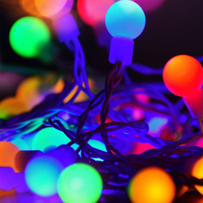 Bombilla LED con batería de 2 m, 20 luces de colores