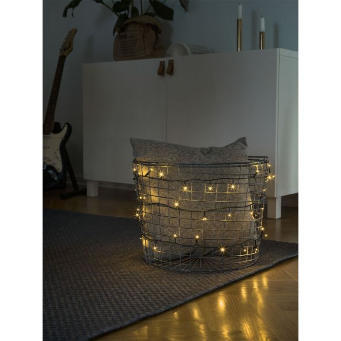 Luces de Navidad LED de 1,8 m con batería, 24 lámparas, interior y exterior