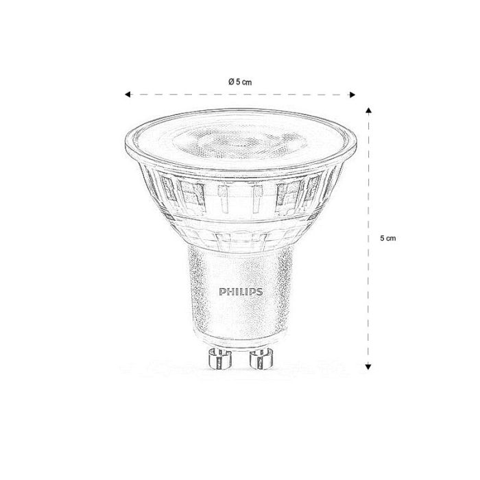 Philips GU10 bombilla LED, Pascal, transparente, 4,6w, 2700K