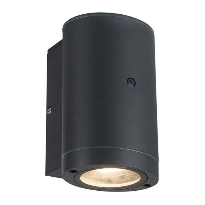 Aplique exterior con sensor crepuscular antracita de aluminio, Ivana, IP44
