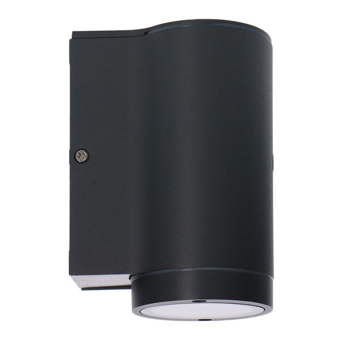 Aplique exterior con sensor crepuscular antracita de aluminio, Ivana, IP44