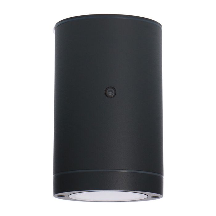 Aplique exterior con sensor crepuscular antracita de aluminio, Ivana, IP44