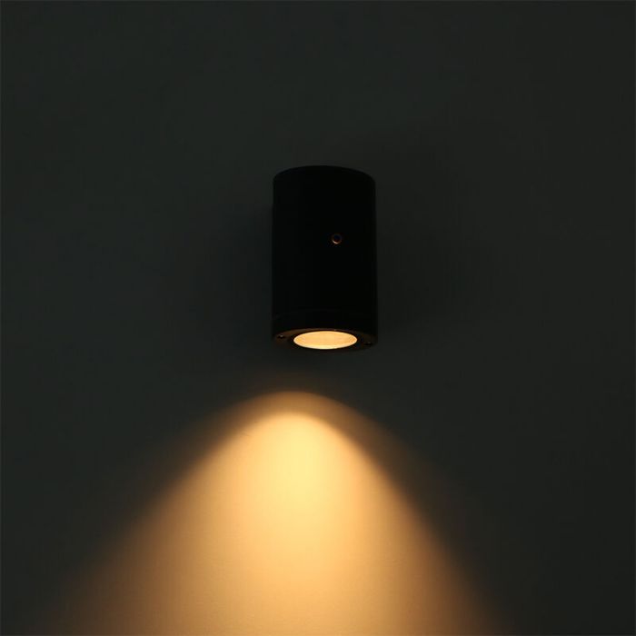 Aplique exterior con sensor crepuscular antracita de aluminio, Ivana, IP44
