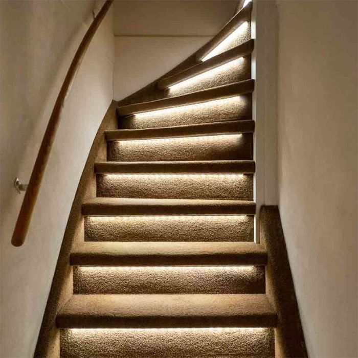 Juego de extensión de tiras de LED de escalera regulables, 2 tiras de LED 2700K