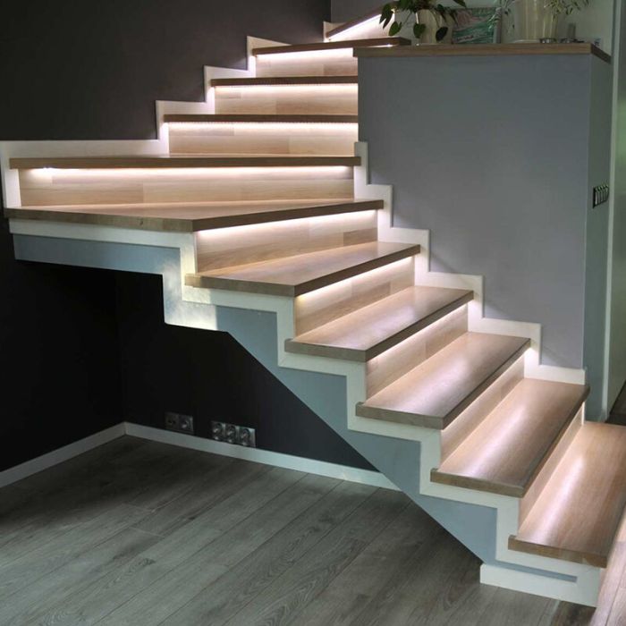 Juego de extensión de tiras de LED de escalera regulables, 2 tiras de LED 2700K