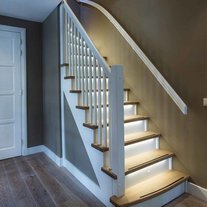 Juego de extensión de tiras de LED de escalera regulables, 2 tiras de LED 2700K