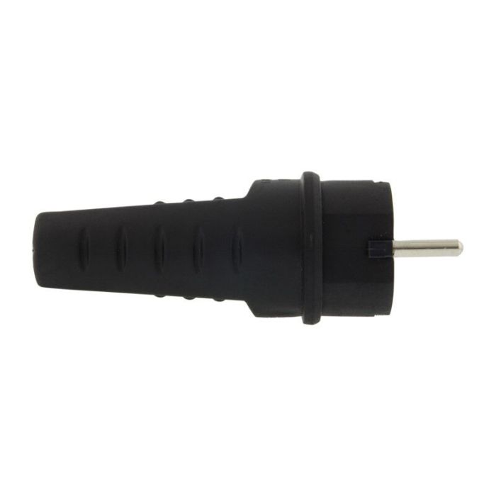 Enchufe SCHUKO Caucho 10/16 Amperio, Negro