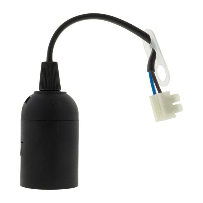 Casquillo móvil E27, negro