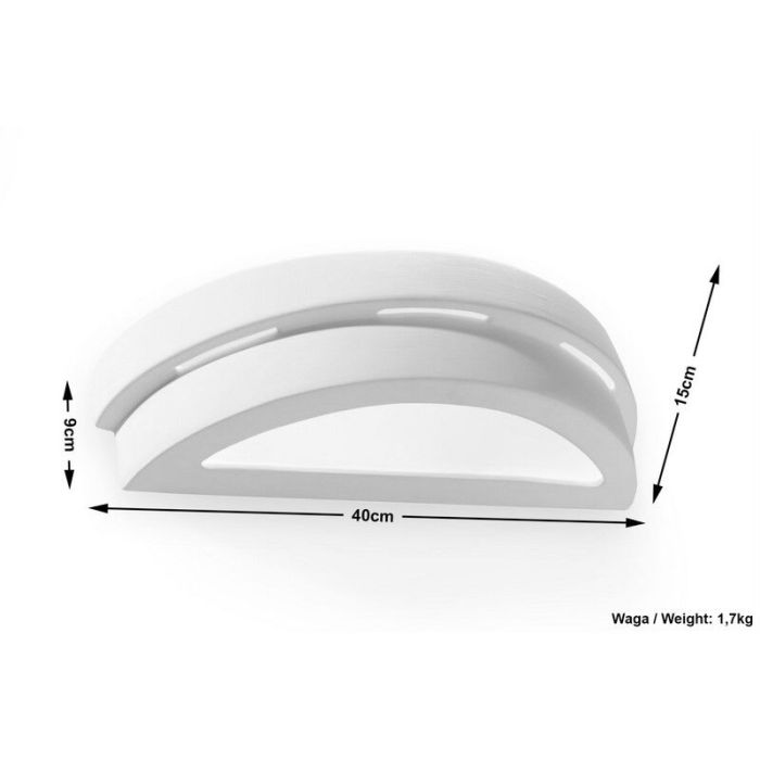 Aplique up down de vidrio blanco, Lidwina