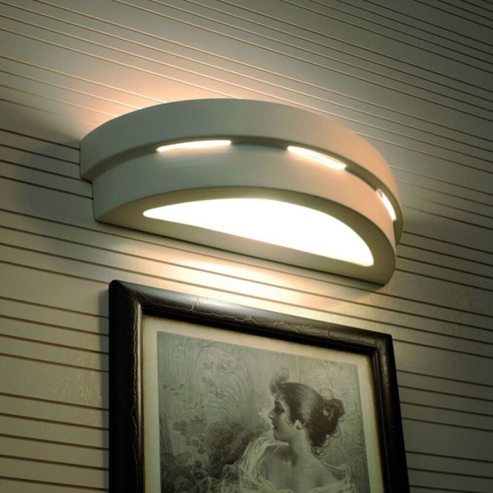 Aplique up down de vidrio blanco, Lidwina