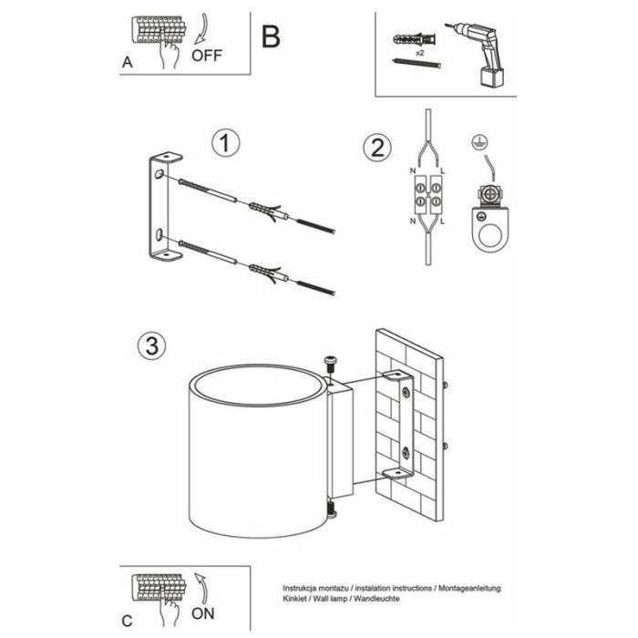Aplique up down de aluminio negro, Amely