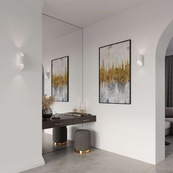 Aplique up down de aluminio blanco, Haidar