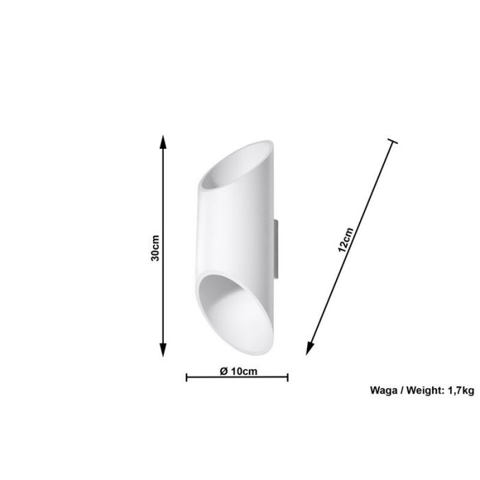 Aplique up down de aluminio blanco, Haidar