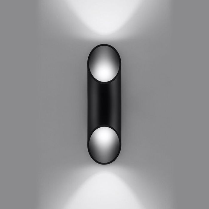Aplique up down de aluminio negro, Haidar