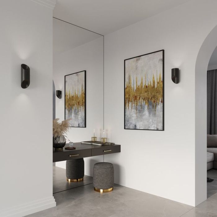 Aplique up down de aluminio negro, Haidar