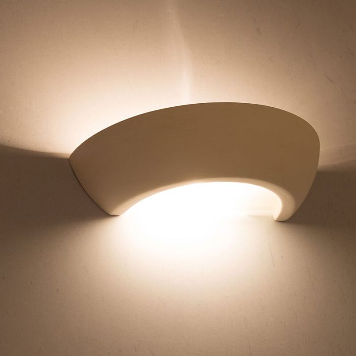 Aplique up down de vidrio blanco, Lotfi