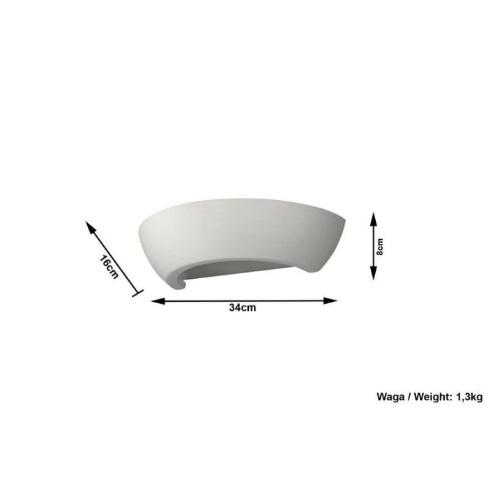 Aplique up down de vidrio blanco, Lotfi