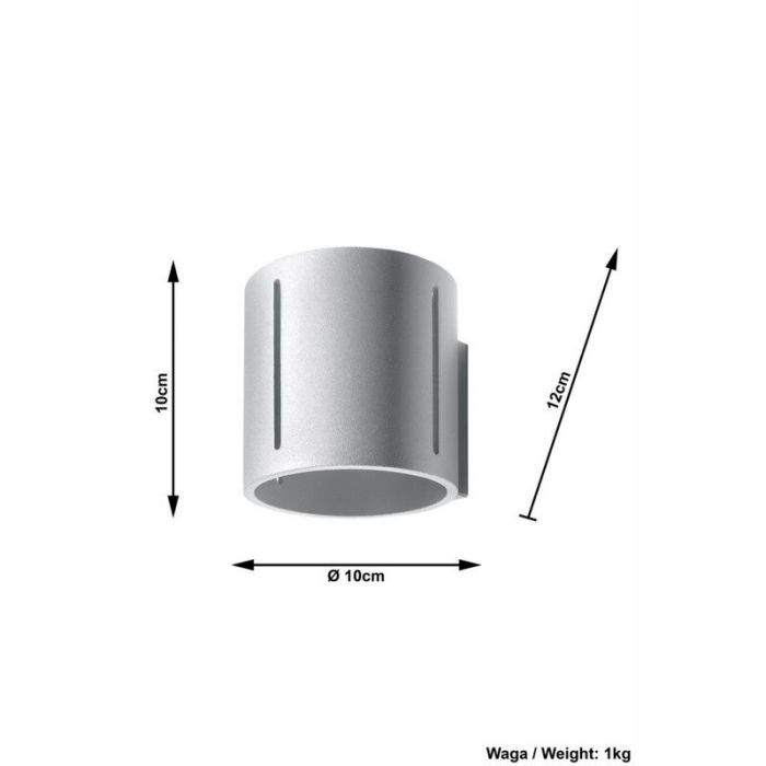 Aplique up down de aluminio gris, Jamey