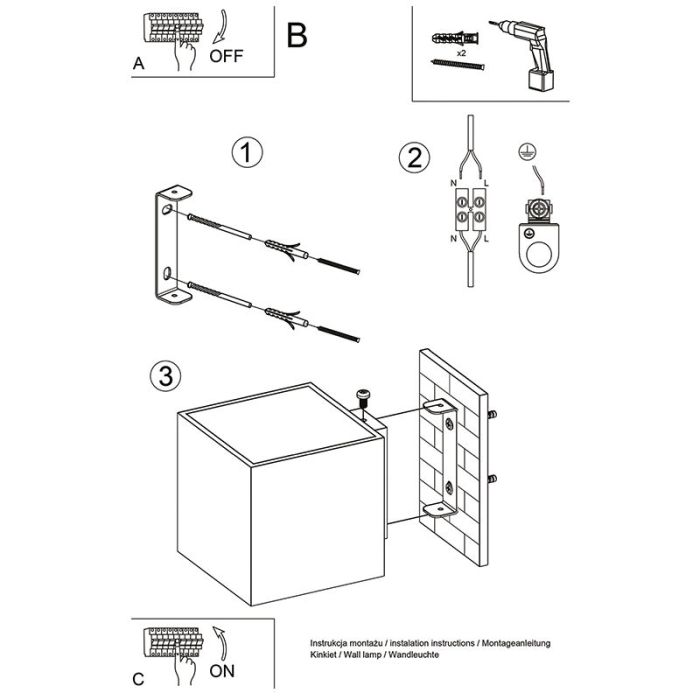 Aplique up down de aluminio antracita, Andro