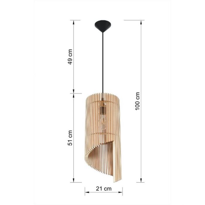Lámpara colgante de madera marrón, Guiseppe
