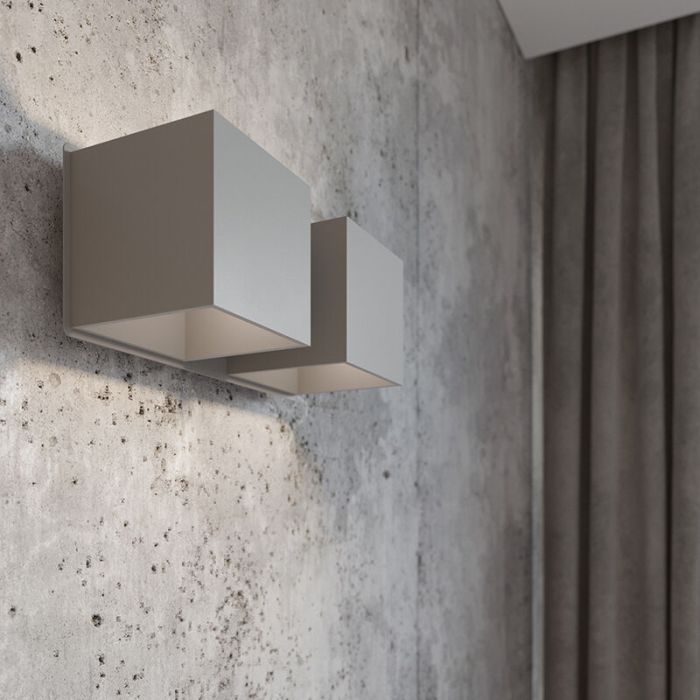 Aplique up down de aluminio gris, Andro
