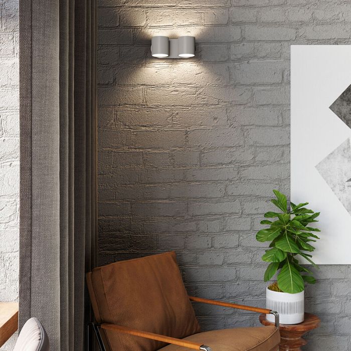 Aplique up down de aluminio gris, Amely