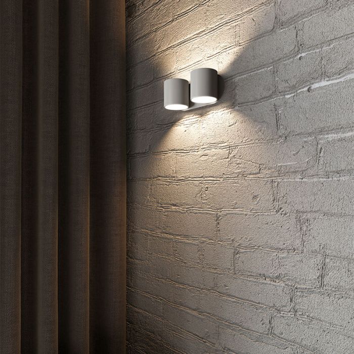 Aplique up down de aluminio gris, Amely