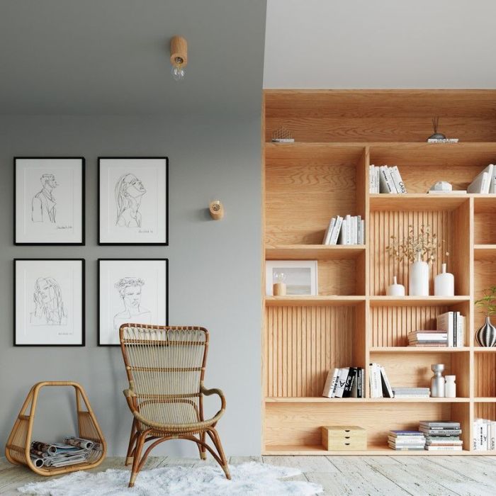 Foco de pared de madera marrón, Anela