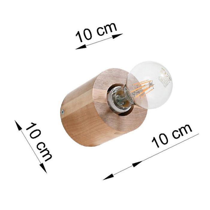 Foco de pared de madera marrón, Anela